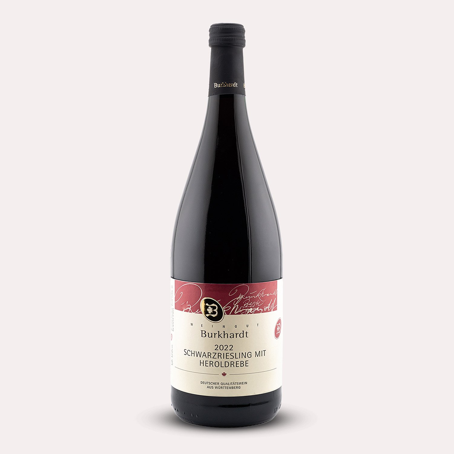 Flasche Schwarzriesling & Heroldrebe von Weingut Burkhardt - Rotwein