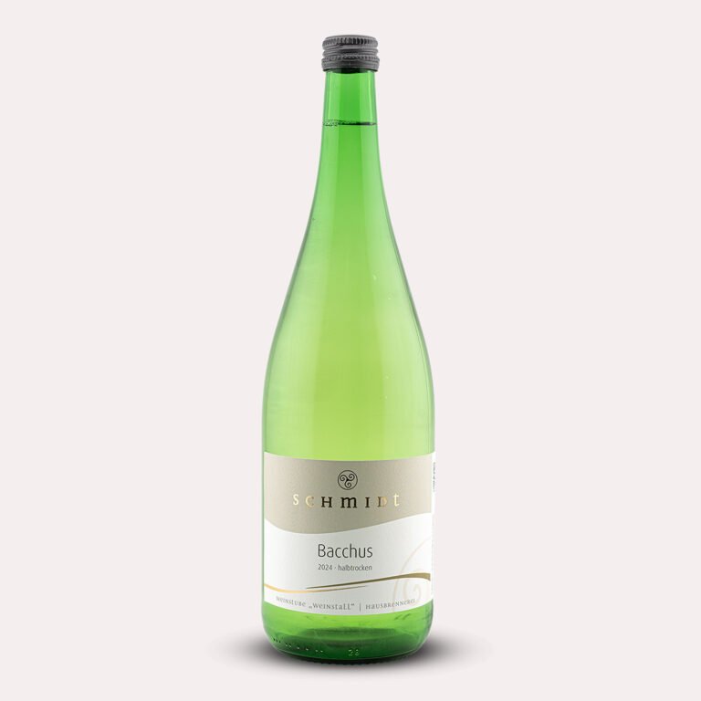 Flasche Bacchus halbtrocken von Schmidt Winzerhof - Weißwein